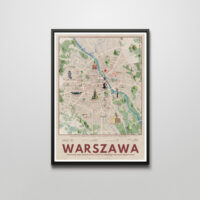 warszawa mapa plakat