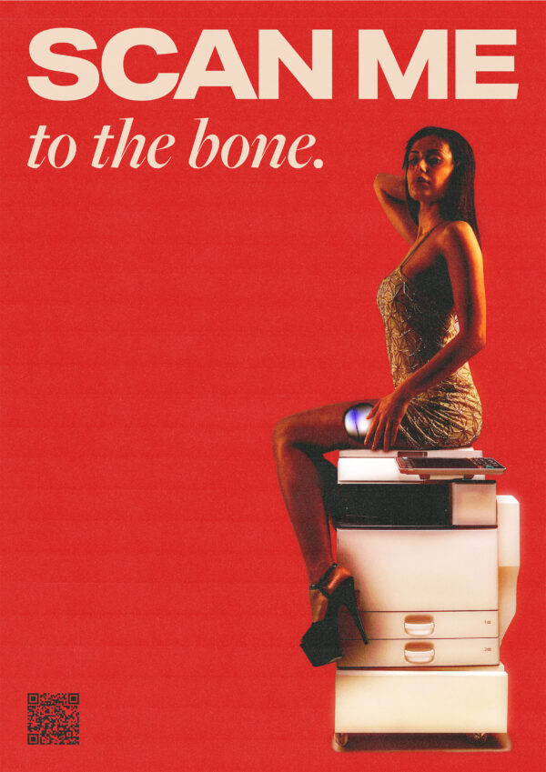plakat "scan me to the bone"