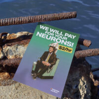 plakat "will pay for neurons" na wybrzeżu
