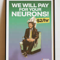 plakat "will pay for neurons" ramka z passe partout