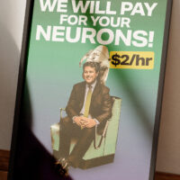 plakat "will pay for neurons" w ramce